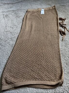 Knit Maxi Tan/Gold cover up